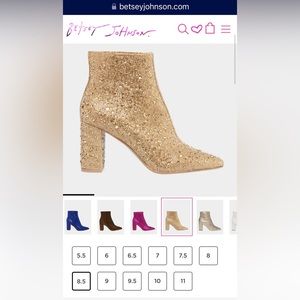 Betsey Johnson Rhinestone Boots- Cady Gold size 8.5 SO SPARKLY, BLING, GORGEOUS!